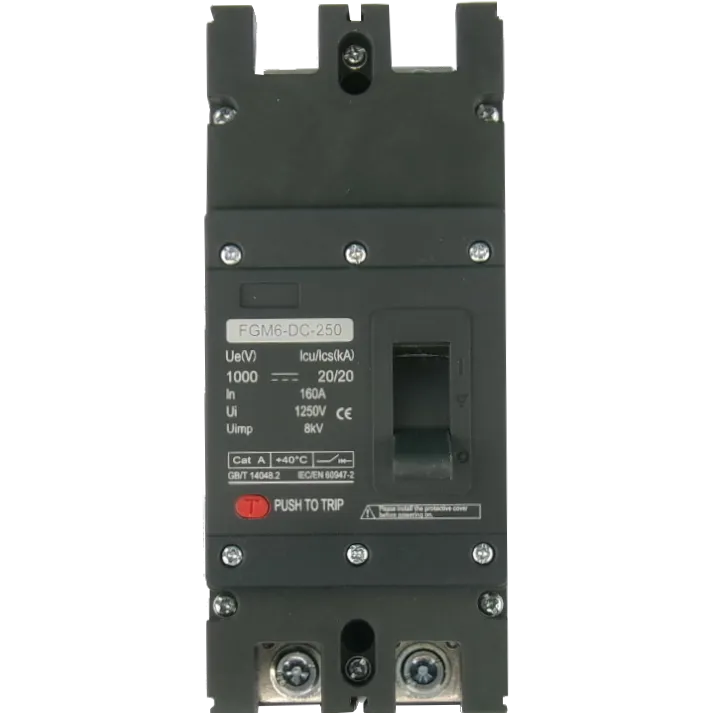 FGM6DC-2PL-320 250A, 2 Pole DC Moulded Case Circuit Breaker (MCCB) Fixed Type 20kA 250 Amp, 1000VDC