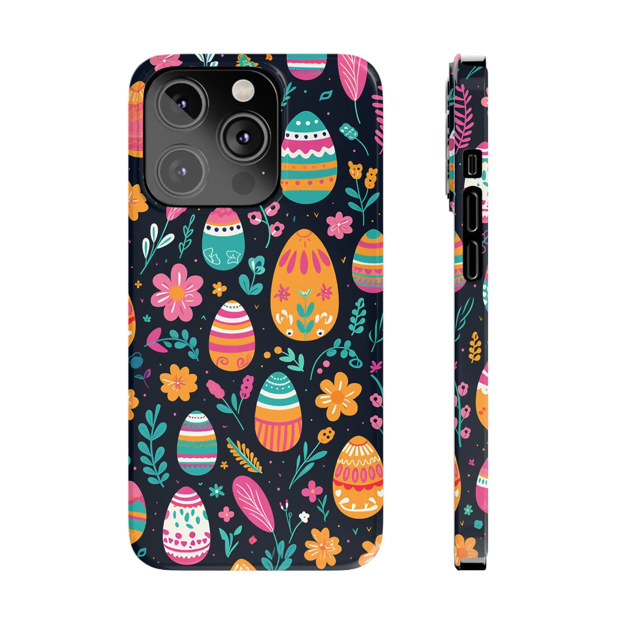 Floral Easter Egg Print Effect Phone Case Slim iPhone Cases