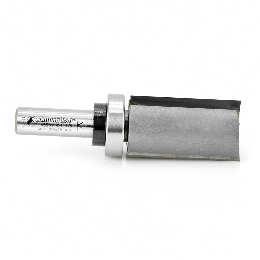 Flush Trim Plunge Router Bit | 1 1⁄8 Dia x 2"x 1⁄2 Shank with Upper BB | 45551 | 738685095515