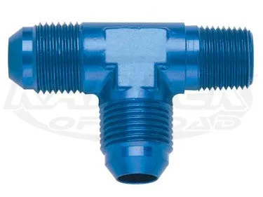 Fragola AN -4 Blue Anodized Aluminum Tee With 1/8" NPT National Pipe Tapered On The Run Fittings