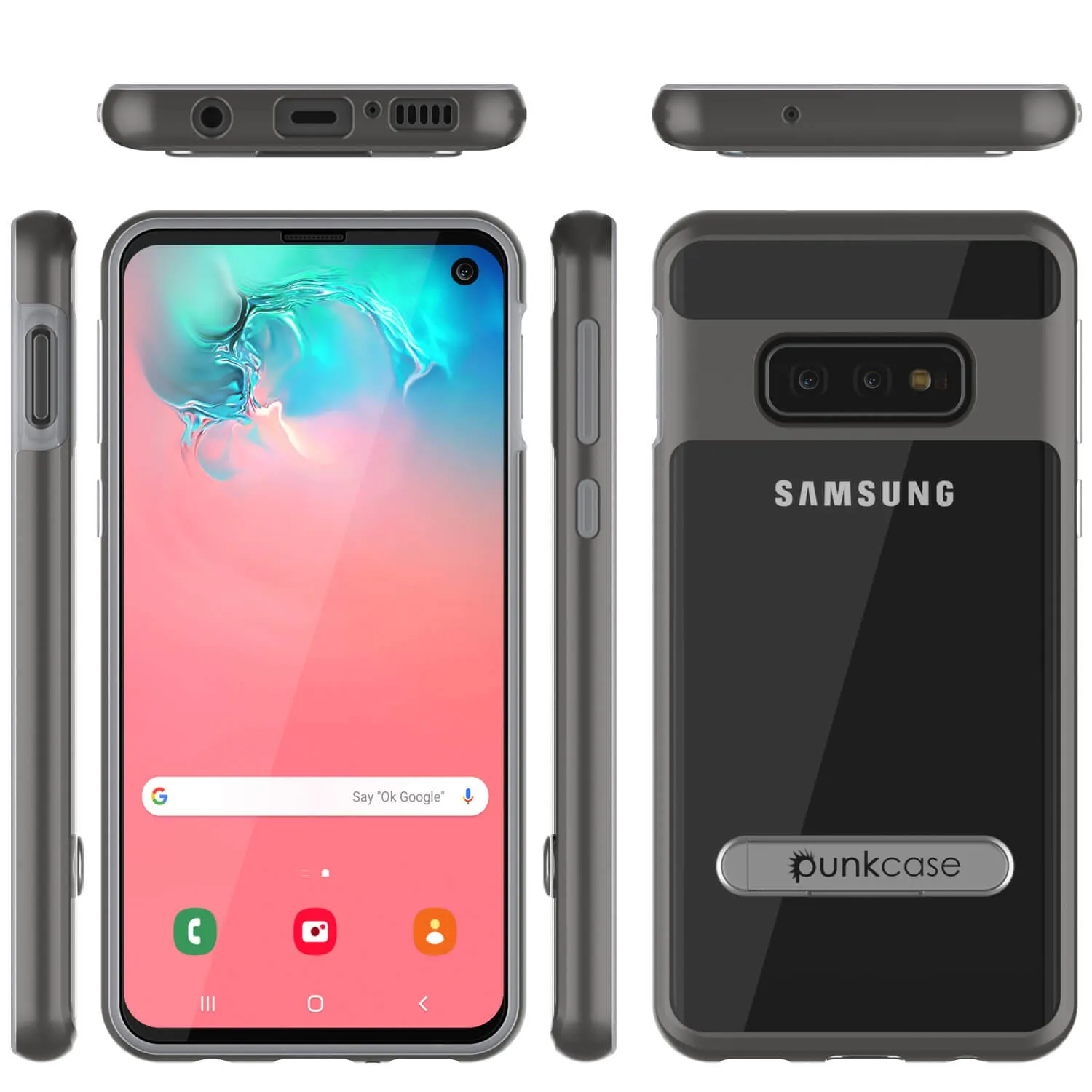 Galaxy S10e Case, PUNKcase [LUCID 3.0 Series] [Slim Fit] Armor Cover w/ Integrated Screen Protector [Grey]