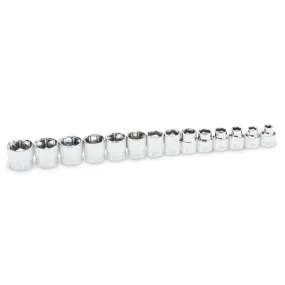 GearWrench 81396 14 Piece 3/8" Drive 6 Point Stubby Socket Set Metric