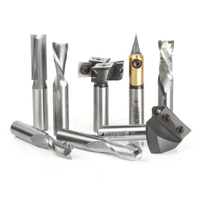 General Purpose CNC Router Bit Collection | 8 Piece | 1⁄2" Shank | AMS-170 | 738685771709