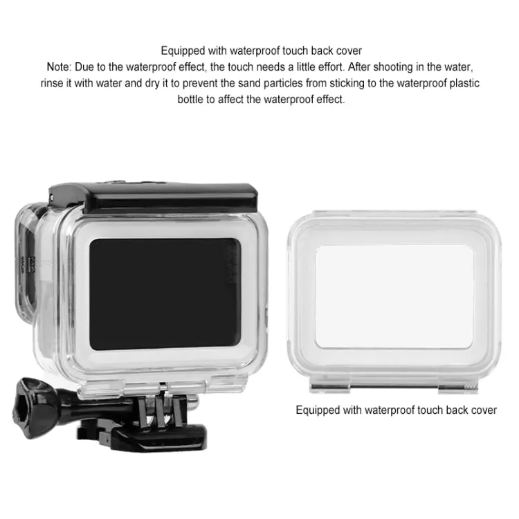 GP452 Waterproof Case   Touch Back Cover for GoPro HERO7 White / Silver