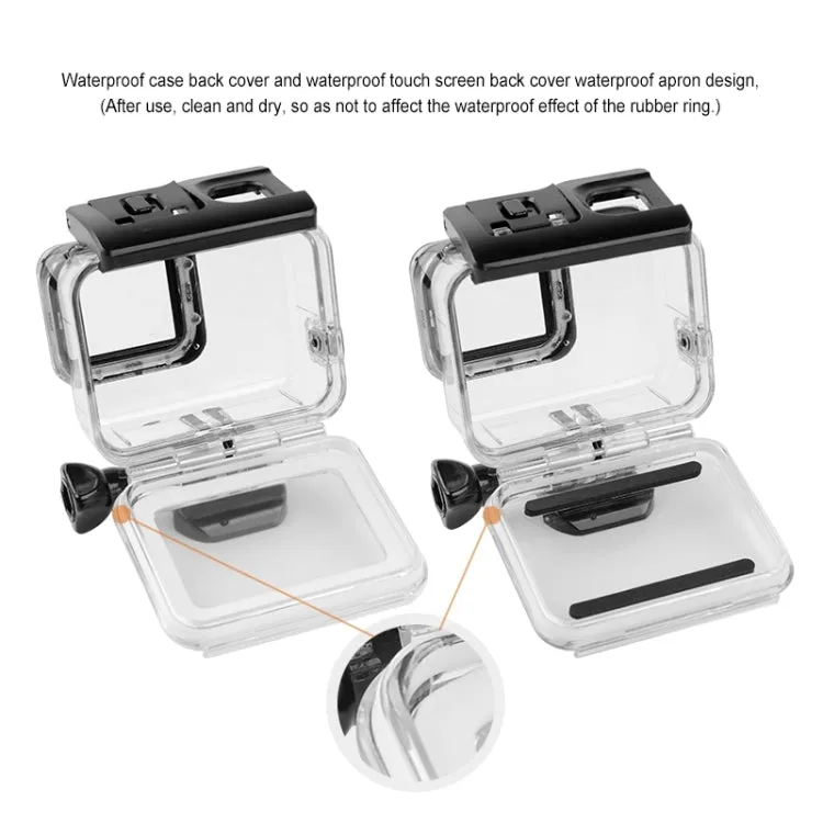 GP452 Waterproof Case   Touch Back Cover for GoPro HERO7 White / Silver