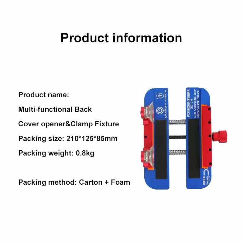 Gtoolspro GO-010 Multi-function Fixture Rear Cover Opener for iPhone Mobile Phone Disassemble Clamp Back Glass Suck Holder