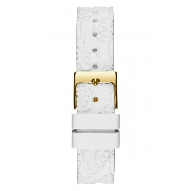 Guess Ladies Crown Jewel Silicone Gold Tone Watch GW0411L1