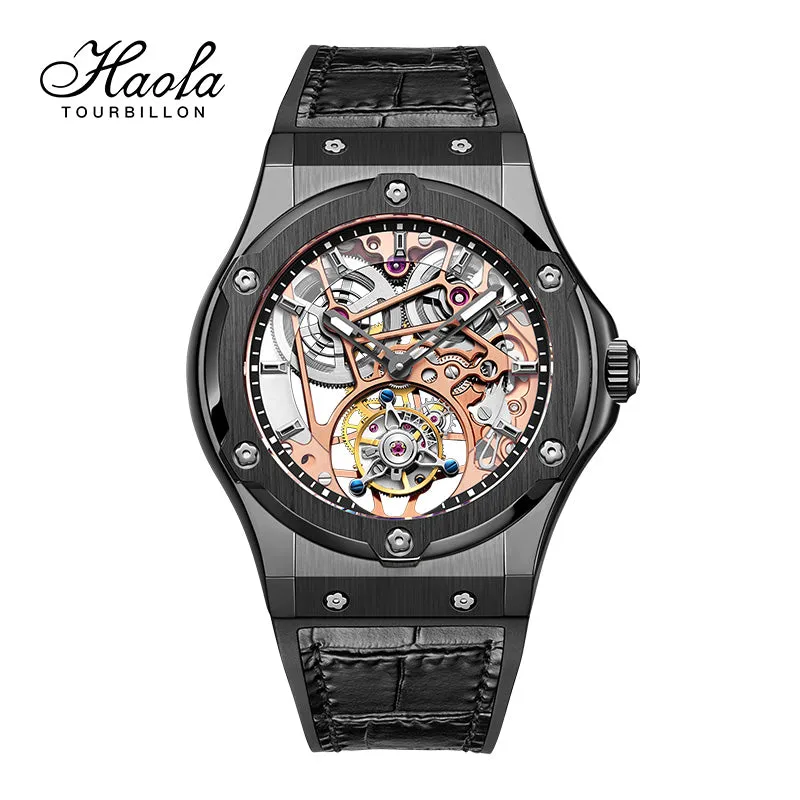 HAOFA Double Barrel  Tourbillon 1917 Watch 72 hours power  Convex Sapphire Mirror