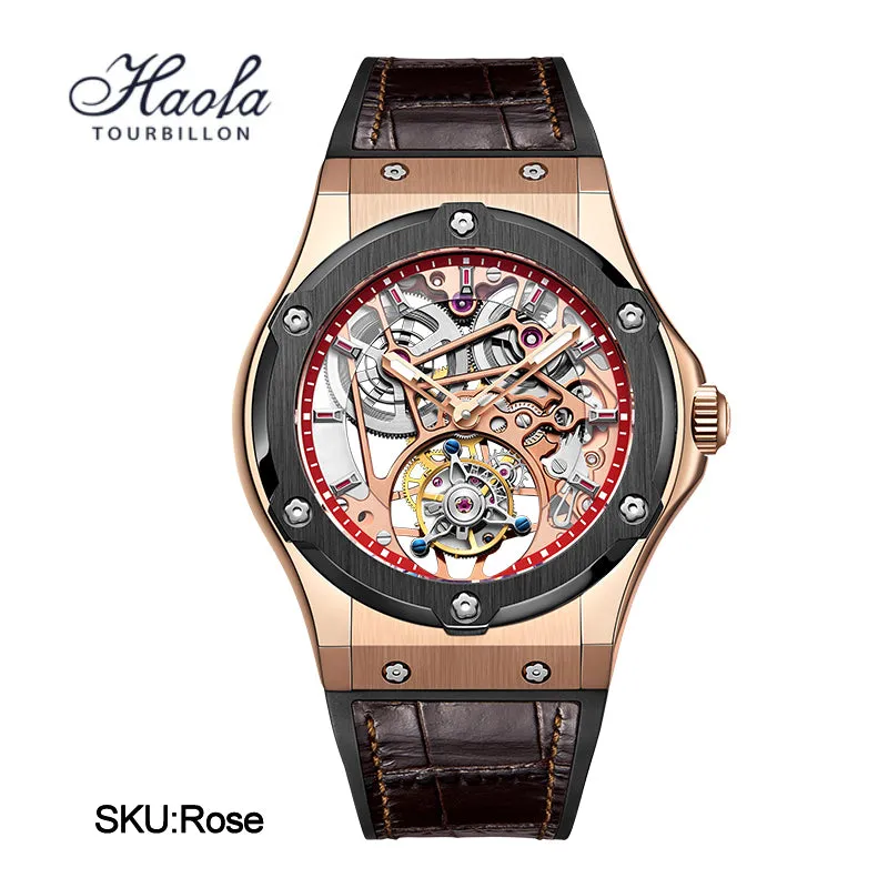 HAOFA Double Barrel  Tourbillon 1917 Watch 72 hours power  Convex Sapphire Mirror