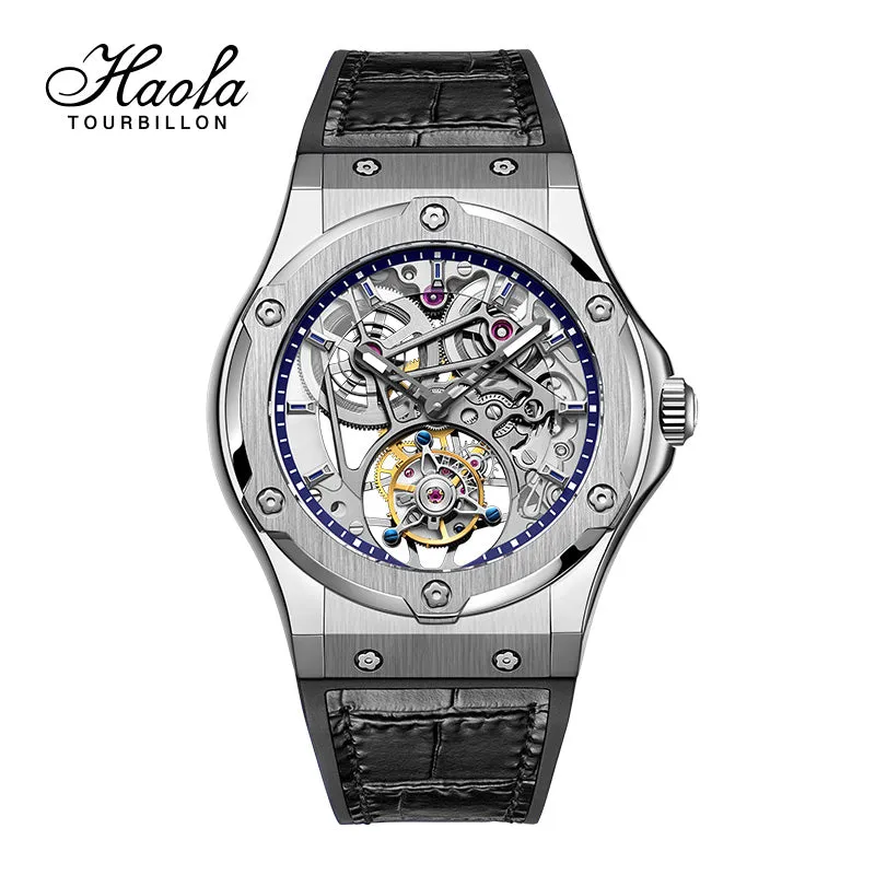 HAOFA Double Barrel  Tourbillon 1917 Watch 72 hours power  Convex Sapphire Mirror