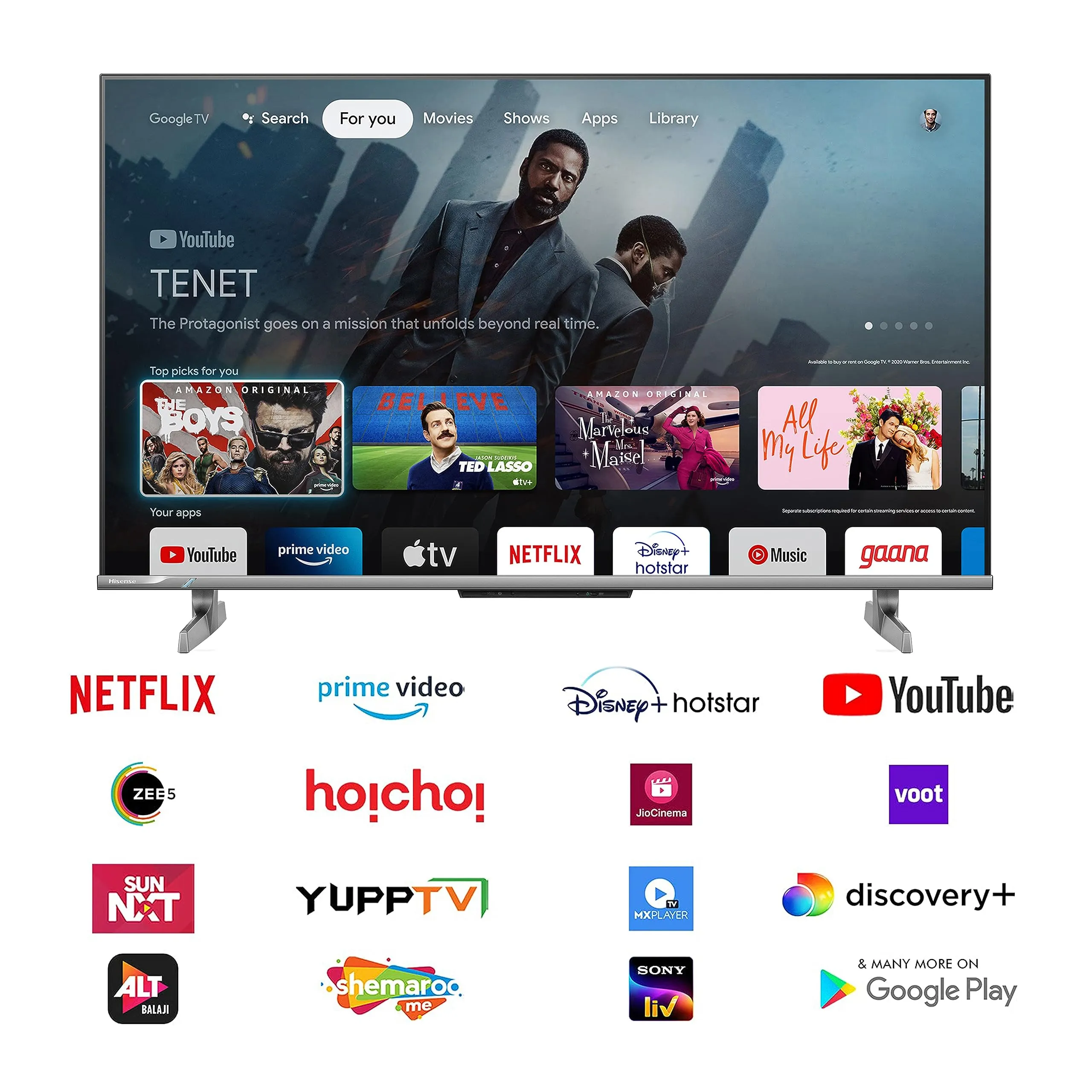 Hisense 164 cm (65 inches) 4K Ultra HD Smart QLED Google TV 65U6K (Gray) | Dolby Vision & Atmos | HSR 120 Mode | 32 Full Array Local Dimming Zones