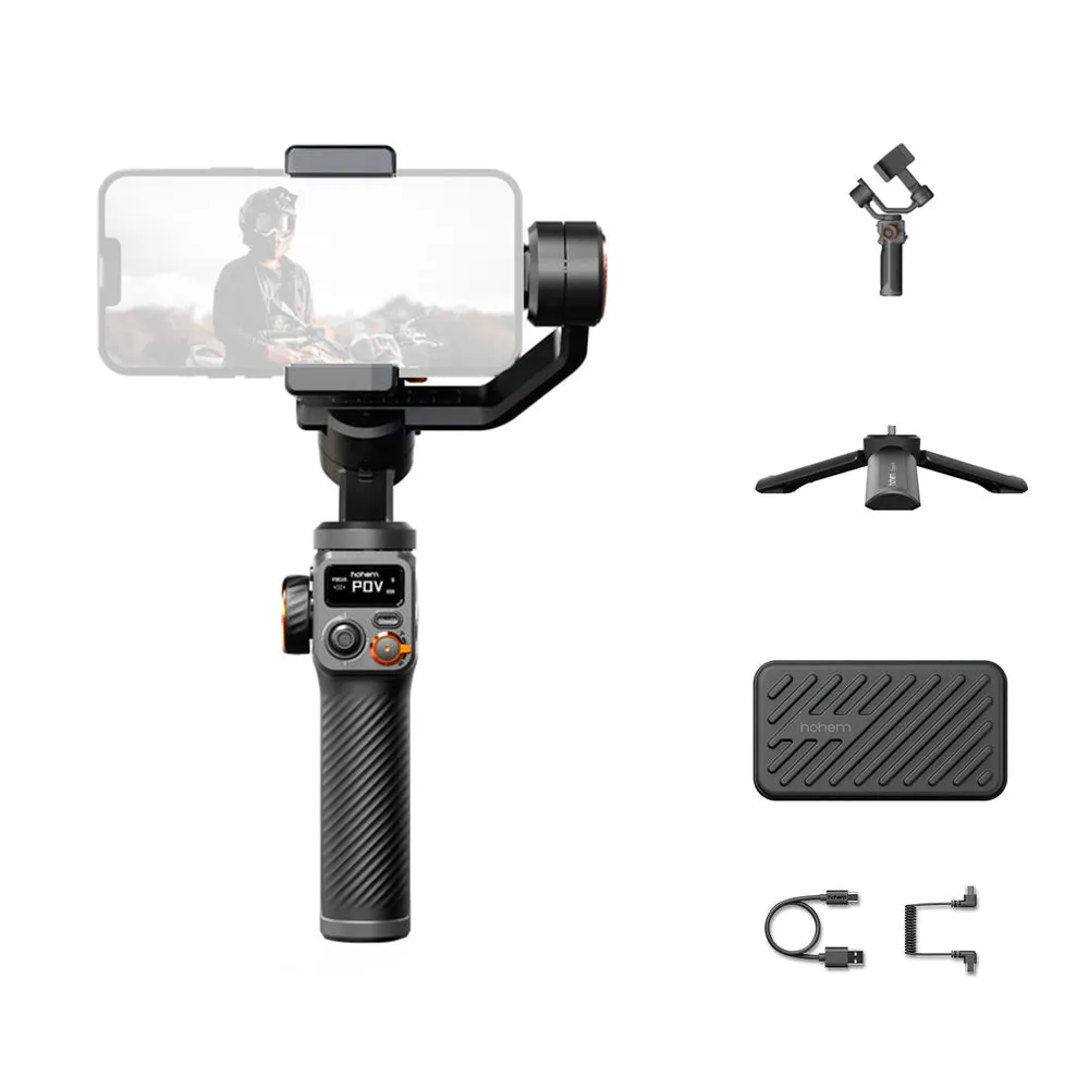 Hohem iSteady M6 and M6 Kit 3-Axis Smartphone Gimbal Stabilizer with AI Vision Sensor, iSteady 7.0 Anti-Shake Algorithm, 400g Load Capacity, 360 Degree Rotatable, Ultra Wide Angle Mode & OLED Display for Vloggers and Live-Streamers