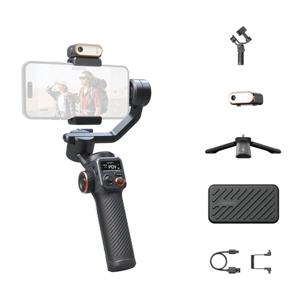 Hohem iSteady M6 and M6 Kit 3-Axis Smartphone Gimbal Stabilizer with AI Vision Sensor, iSteady 7.0 Anti-Shake Algorithm, 400g Load Capacity, 360 Degree Rotatable, Ultra Wide Angle Mode & OLED Display for Vloggers and Live-Streamers