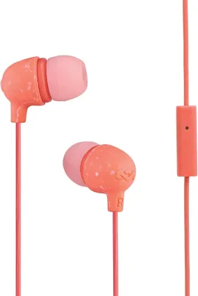 House of Marley Little Bird In-Ear Headphones , In-Line Microphone Control Earphones, Noise Isolating 9 mm Driver, Earbuds Included in 2 Sizes for Lasting Comfort, Sustainably Crafted Sound- Peach