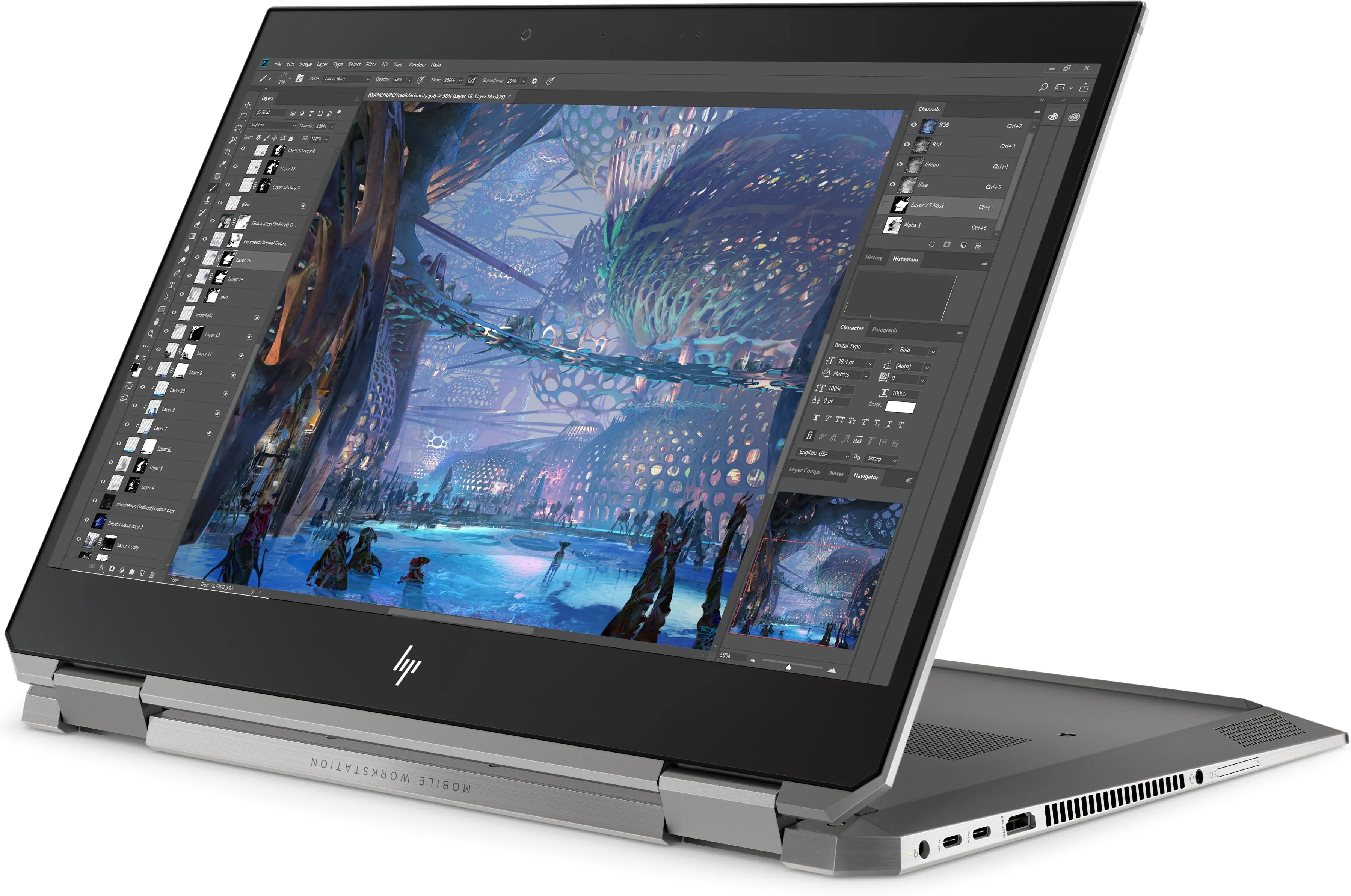 HP ZBook Studio X360 G5 15.6" 4K UHD (Touch) Convertible Mobile Workstation, Intel i7-9850H, 2.60GHz, 16GB RAM, 512GB SSD, Win10P - 8XA66UT#ABA (Certified Refurbished)