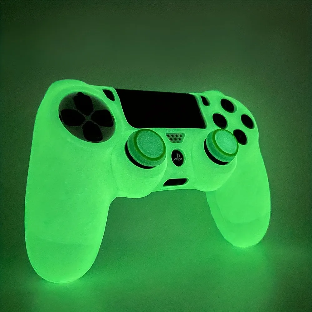 Illuminate Your Gaming Glow-in-the-Dark Silicone Grip Protective Case for PS4 Slim/Pro Controllers