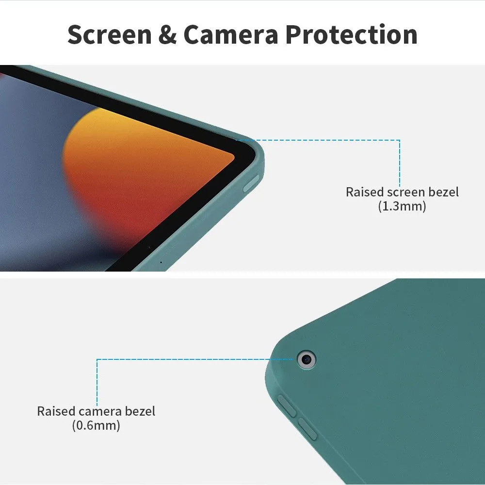 iPad 10.2 (2021) / (2020) / (2019) simple silicone cover - Light Green