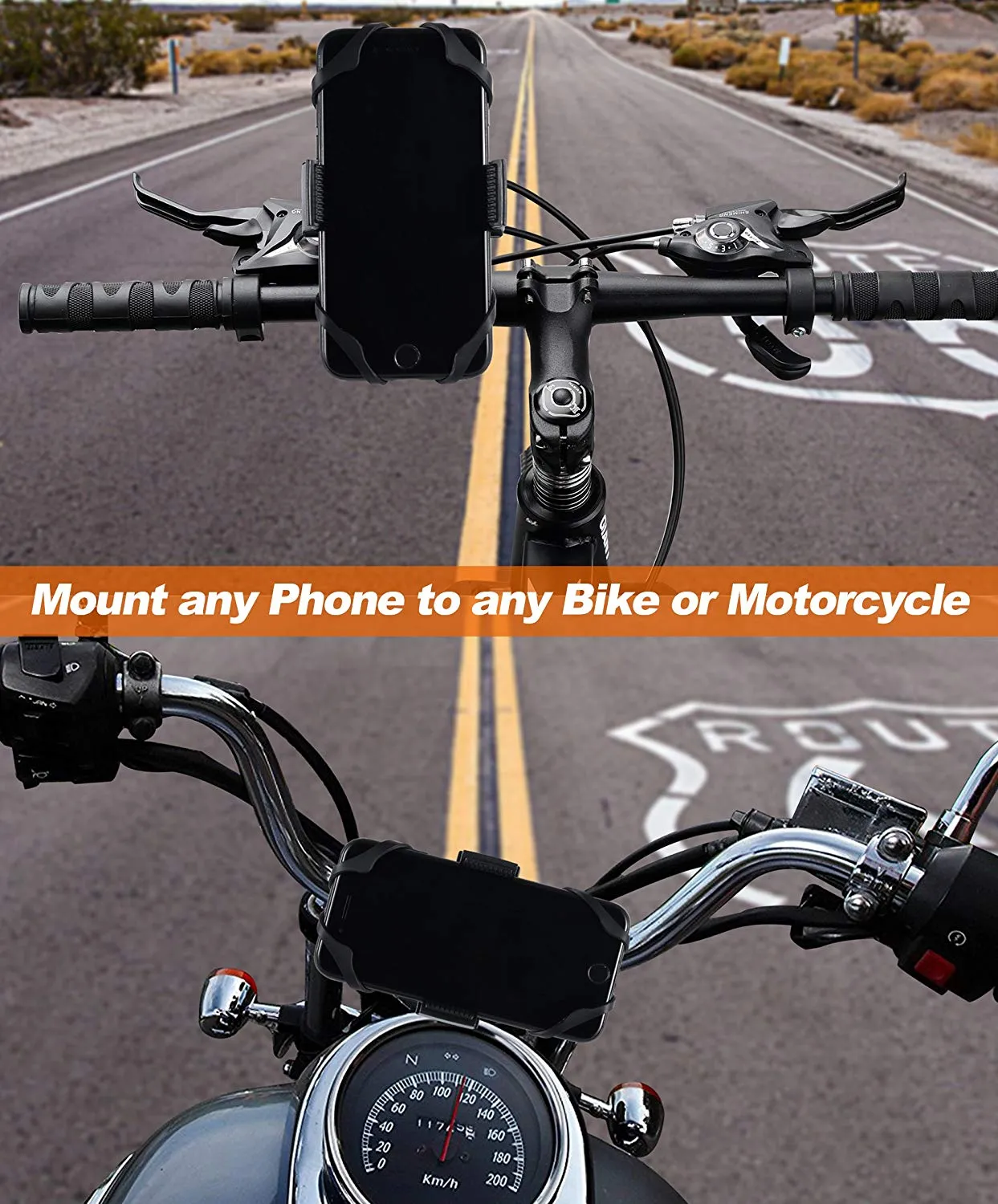 IPOW Metal Bike & Motorcycle Cell Phone Mount