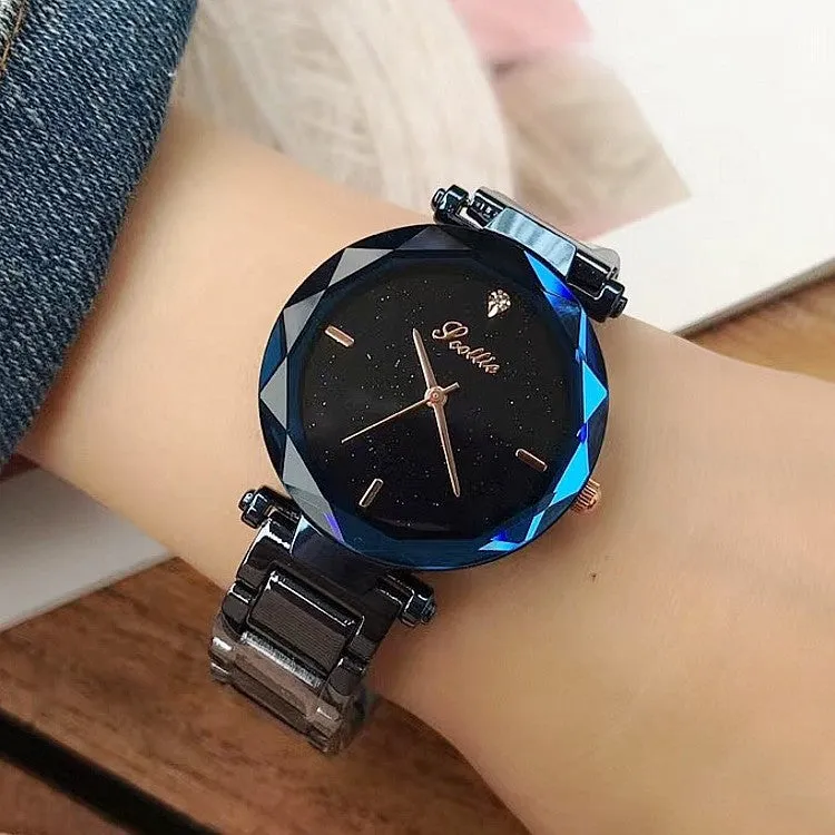 Irregular Mirror Starry Sky Women's Watch