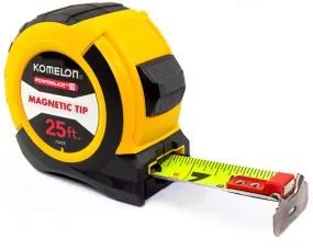 Komelon 73425; 25' x 1.06" Magnetic Powerblade II Tape Measure, Black/Yellow