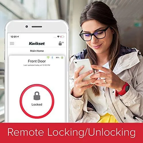 Kwikset 99380-001 Halo Wi-Fi Smart Lock Keyless Entry Electronic Keypad Deadbolt Featuring SmartKey Security, Satin Nickel