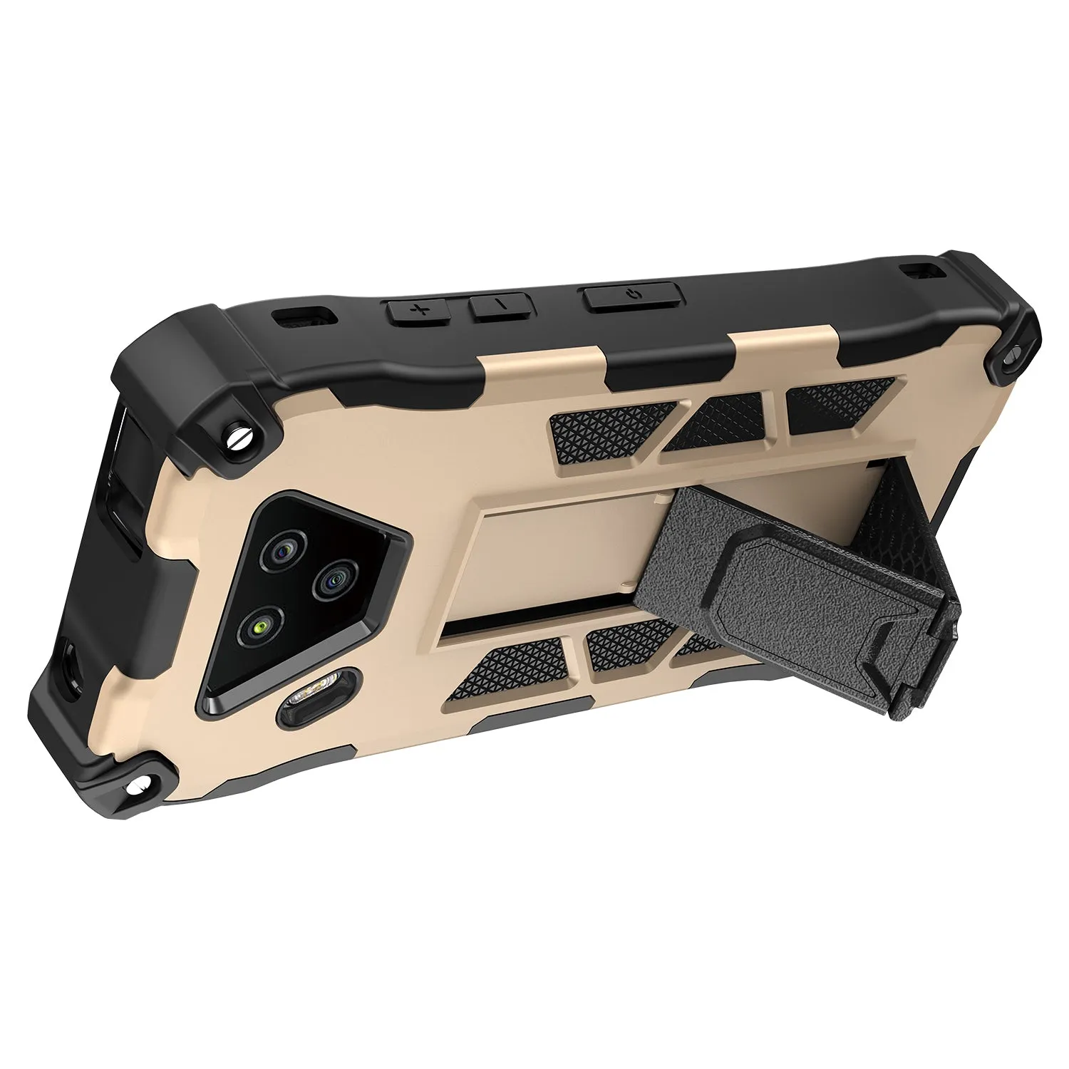 Kyocera DuraForce Ultra 5G Case [Military Grade] Ring Car Mount Kickstand Hybrid Hard PC Soft TPU Shockproof Protective Case - Gold