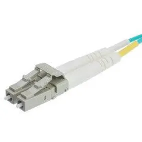 LC OM5 Duplex 2.0mm Fiber Optic Patch Cord, Wideband Multimode WDM 50/125, Lime Green Jacket, Beige Connector, 7 meter (22.9 ft)