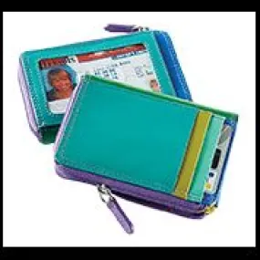 Leather RFID Zip Card Case