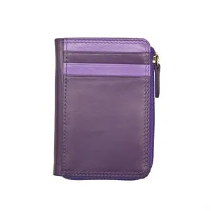 Leather RFID Zip Card Case