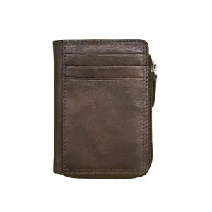 Leather RFID Zip Card Case