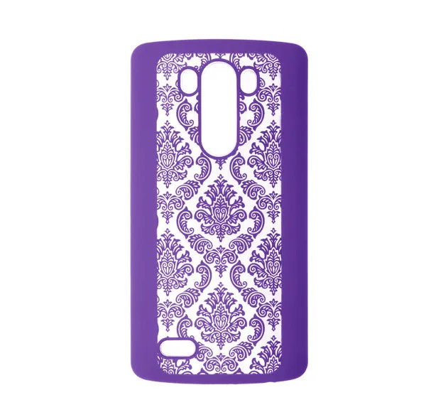 LG G3 Case, Ultra Slim Damask Vintage Case Cover - Purple