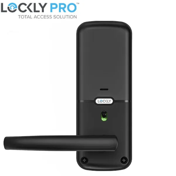 Lockly - PGD628WMB - Secure PRO Wi-Fi - Bluetooth App Controlled - Fingerprint Biometric Latch Lever Set - Includes Wi-Fi Hub - Matte Black