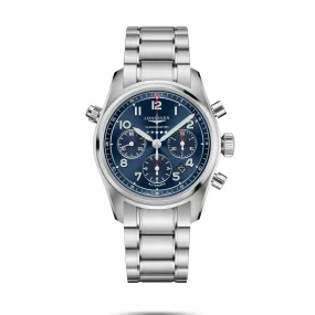 Longines Spirit Collection 42mm Blue Dial Chronograph Automatic Gent's Watch with Bracelet