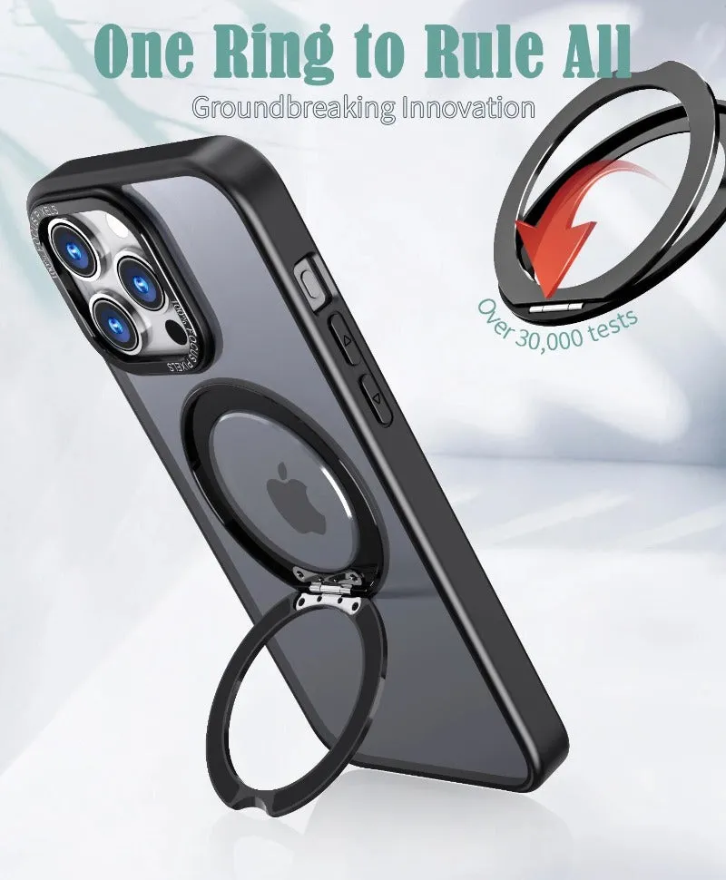 Magnetic Wireless Charging Matte Phone Case With Stand For iPhone