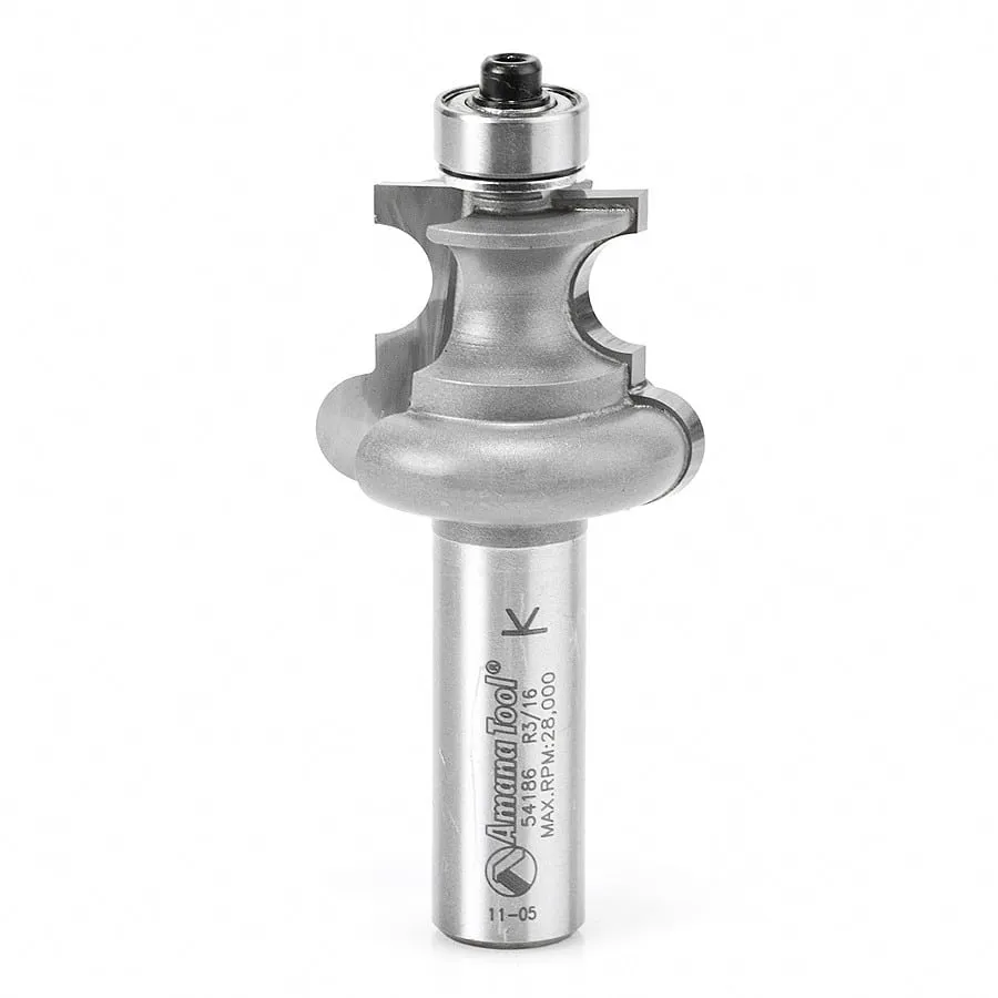 Matched Bead Router Bit | 3⁄16 Radius x 1 1⁄4 Dia x 1 x 1⁄2" Shank | 54186 | 738685941867