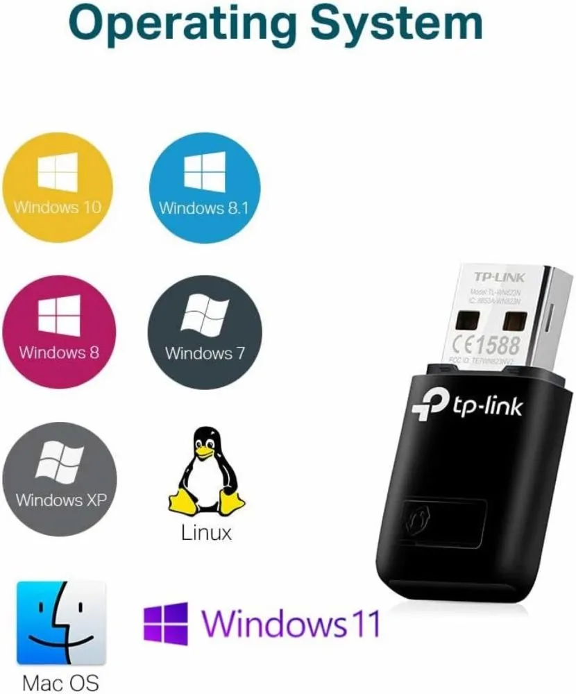 Mini Wireless N USB Adapter, 300 Mbps Wi-Fi - TP-Link