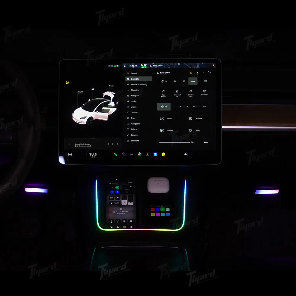 Model 3 & Y Center Console Charger With Ambient Light Atmosphere LED