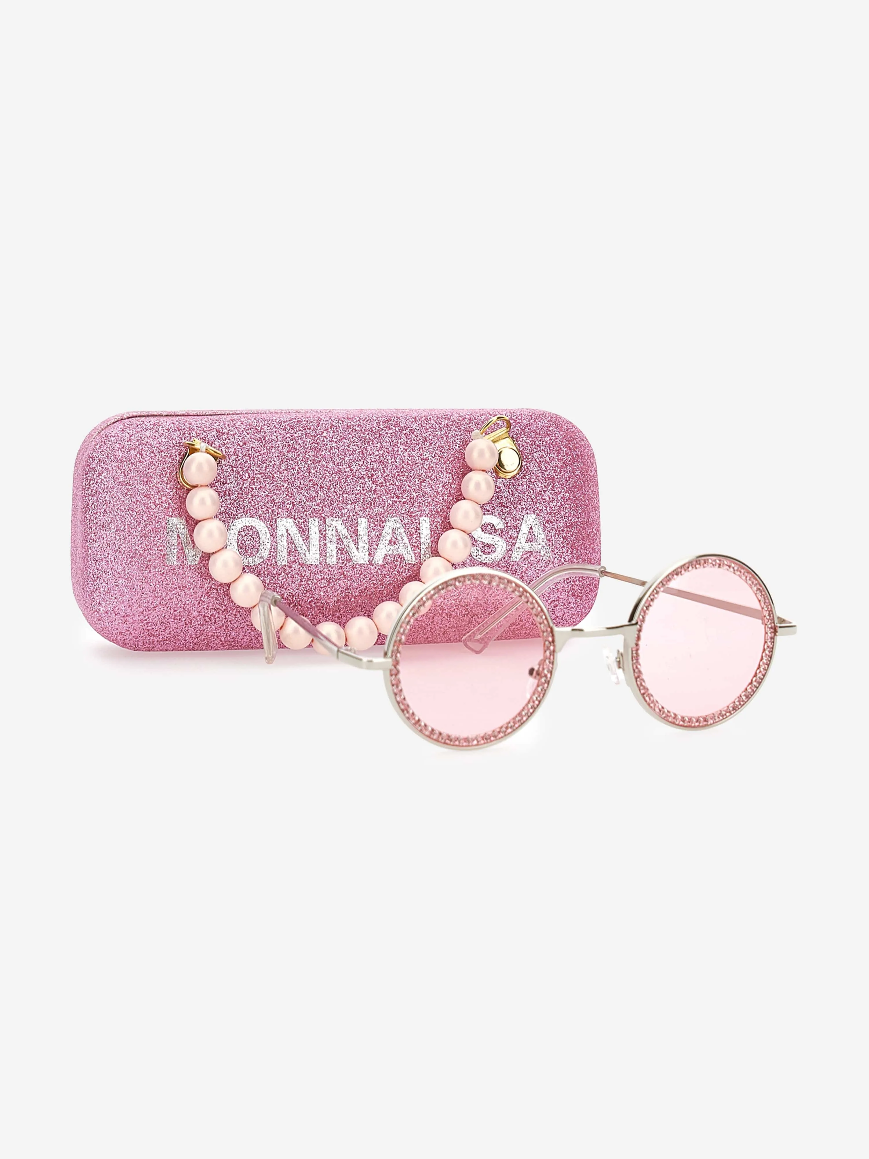 Monnalisa Girls Rhinestone Sunglasses in Pink