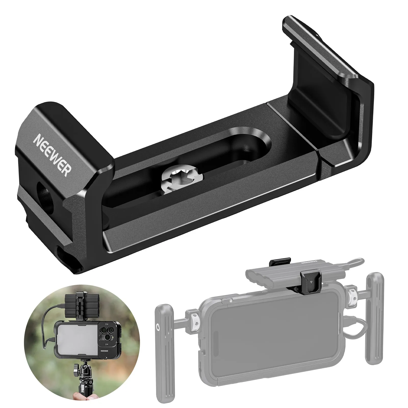 NEEWER UA051 T5/T7/T9 Portable SSD Holder Mount for iPhone 15 Pro/Pro Max Cage