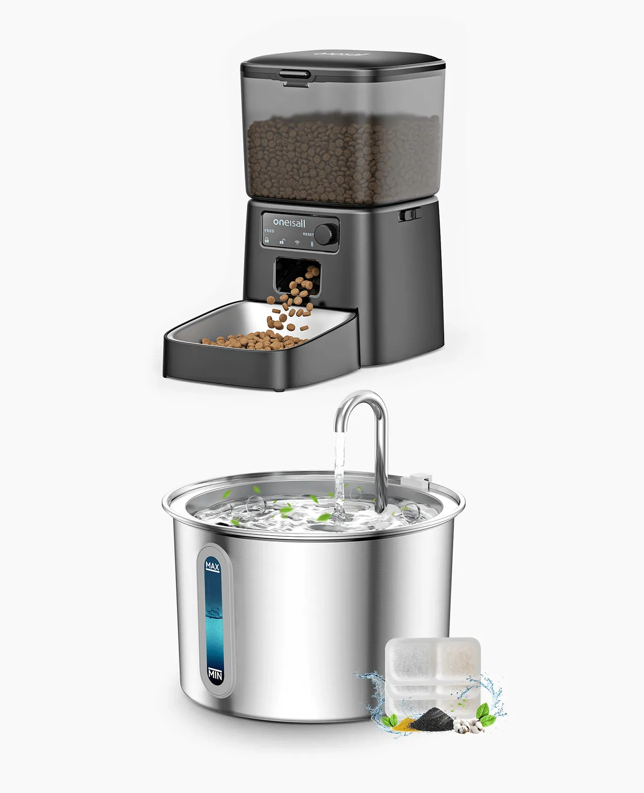 Oneisall 3.5L Automatic Cat Feeder with 2.4G Wi-Fi & APP Control