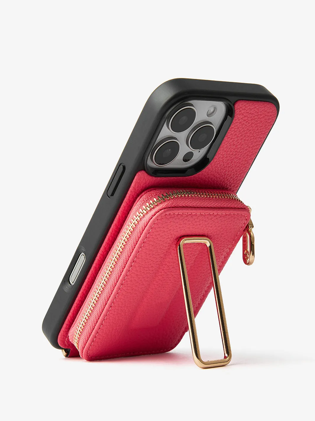 Original Design Set- Detachable Wireless Charging Crossbody Square Stand Wallet Phone Case Round Pouch Set