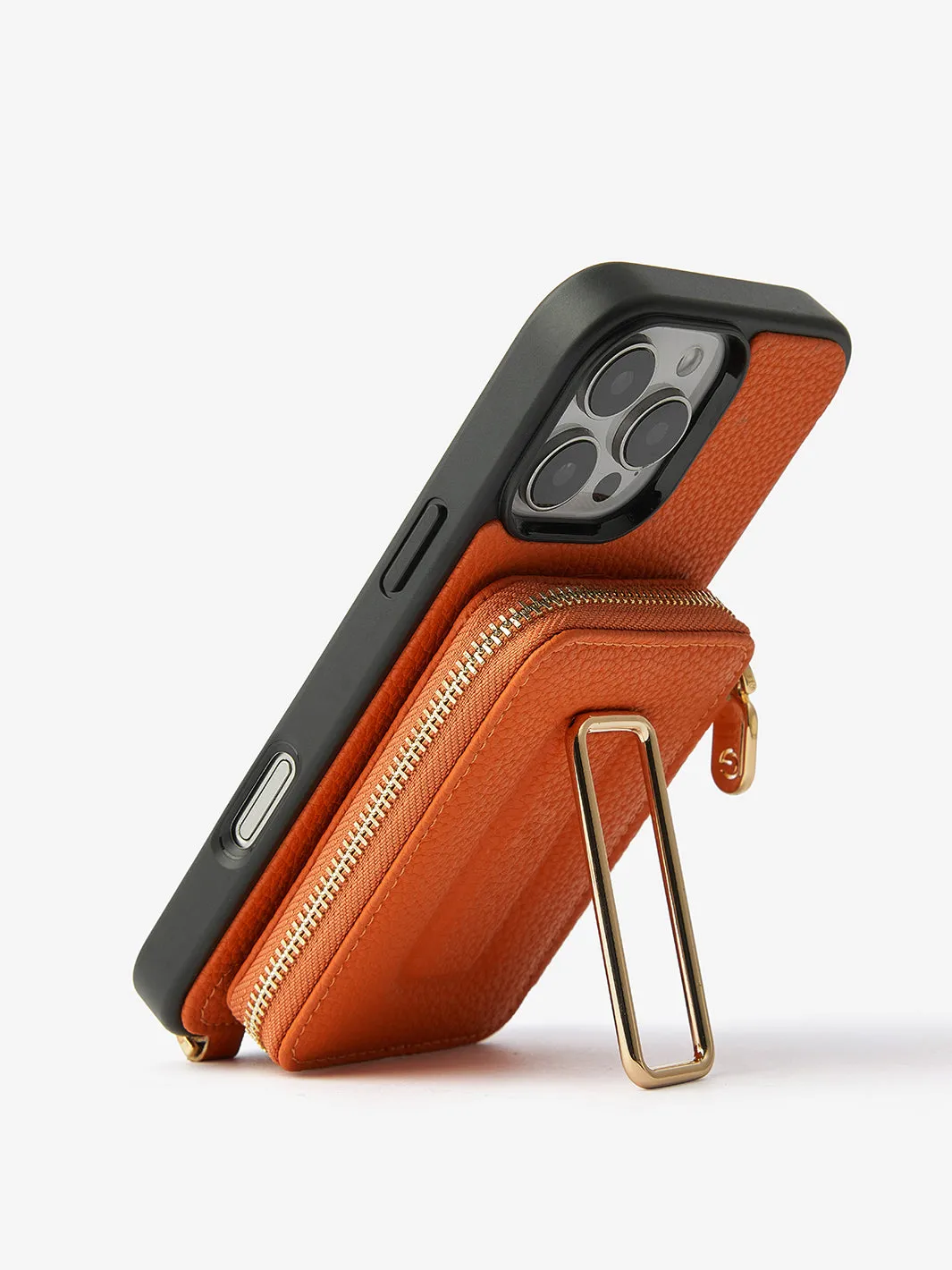 Original Design Set- Detachable Wireless Charging Crossbody Square Stand Wallet Phone Case Round Pouch Set