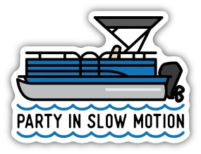 Party Slow Pontoon Vinyl Sticker