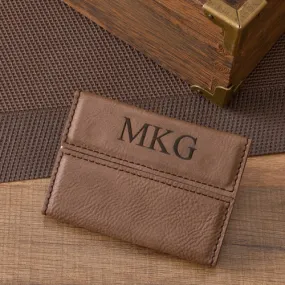 Personalized Mocha Business Card Holder