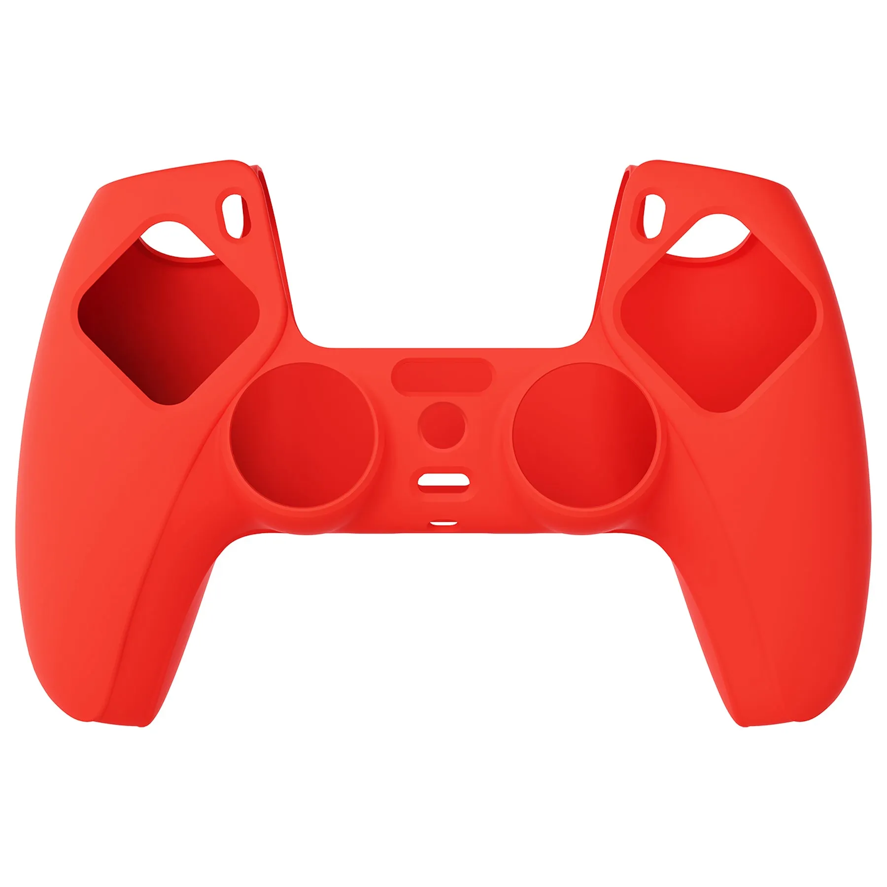 PlayVital Passion Red Pure Series Anti-Slip Silicone Cover Skin for PS 5 Controller, Soft Rubber Case for PS5 Controller with Black Thumb Grip Caps - KOPF017