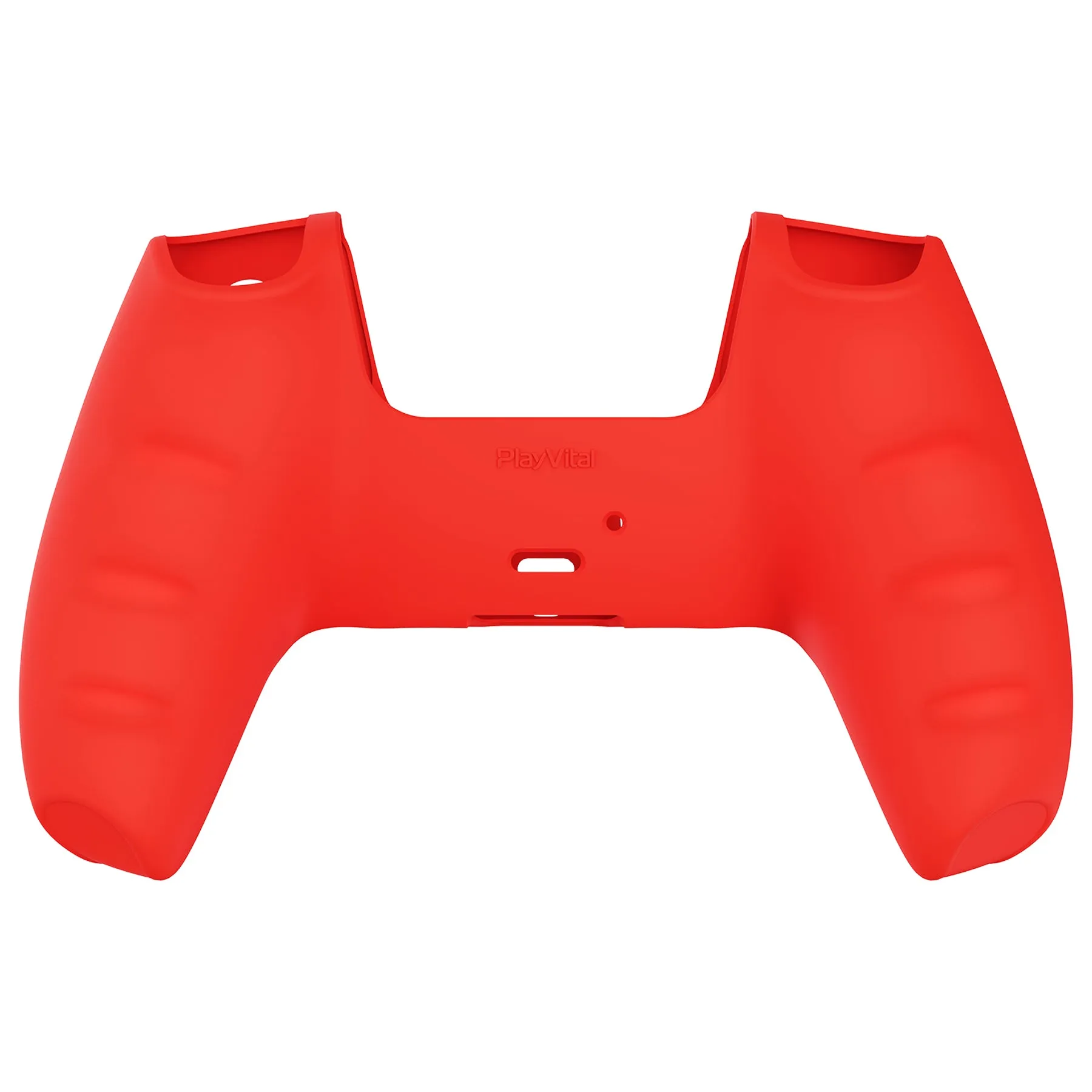 PlayVital Passion Red Pure Series Anti-Slip Silicone Cover Skin for PS 5 Controller, Soft Rubber Case for PS5 Controller with Black Thumb Grip Caps - KOPF017