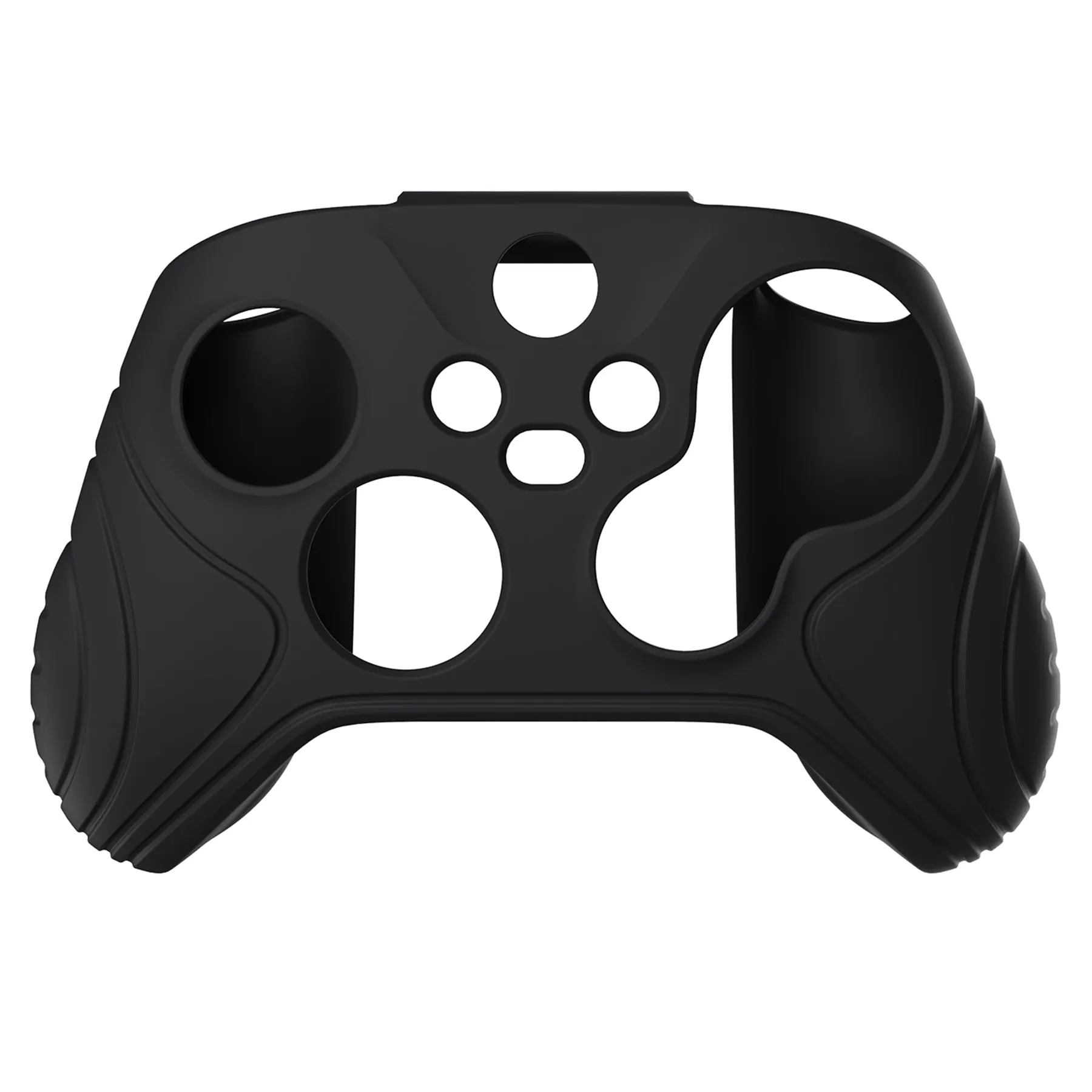 PlayVital Samurai Edition Black Anti-slip Controller Grip Silicone Skin, Ergonomic Soft Rubber Protective Case Cover for Xbox Series S/X Controller with Black Thumb Stick Caps - WAX3001