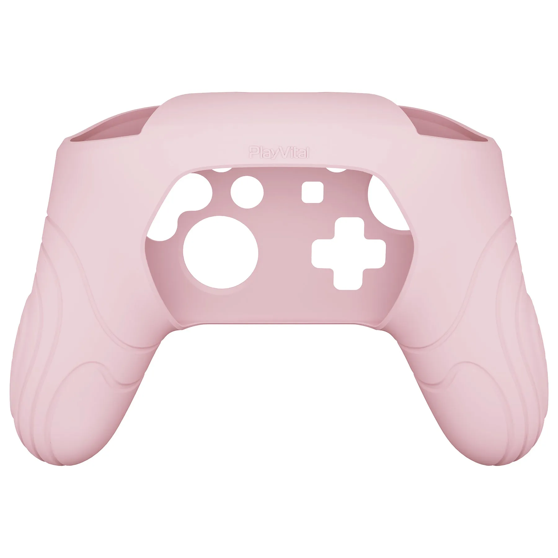 PlayVital Samurai Edition Ergonomic Silicone Skin Protective Case for Nintendo Switch Pro Controller, Soft Anti-slip Controller Grip Protector for Nintendo Switch Pro with Thumb Grip Caps - Cherry Blossoms Pink - EBNPP011