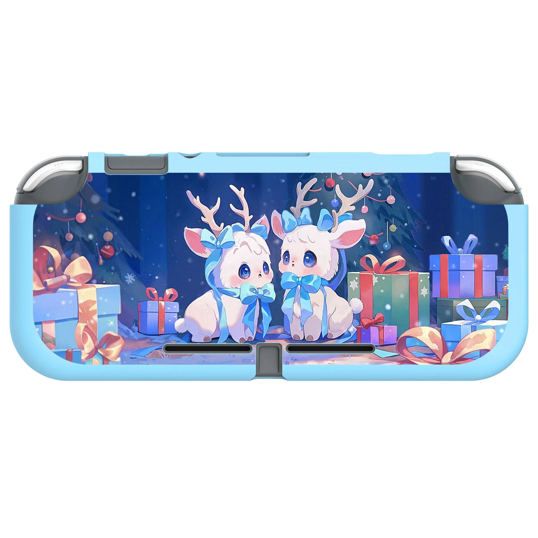 PlayVital Santa Deer Custom Protective Case for NS Switch Lite, Soft TPU Slim Case Cover for NS Switch Lite - LTU6030