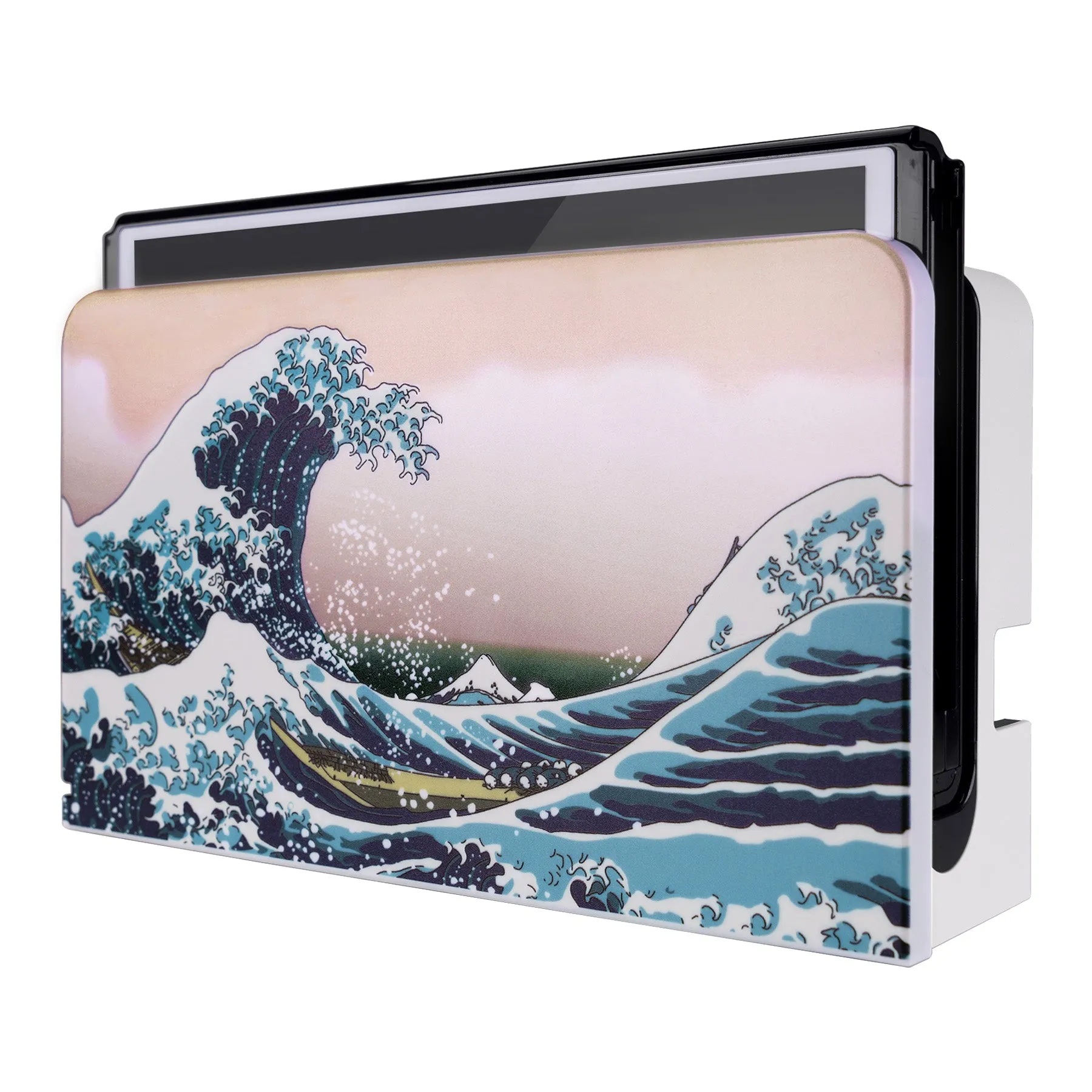 PlayVital The Great Wave Custom Dock Cover for Nintendo Switch OLED, Dust Anti Scratch PC Hard Faceplate Shell Cover for Nintendo Switch OLED Charging Dock - Dock NOT Included - NTG8001